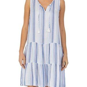 Lauren Ralph Lauren Striped Tiered Short Gown Sleepwear/Beach Cover up/Dress